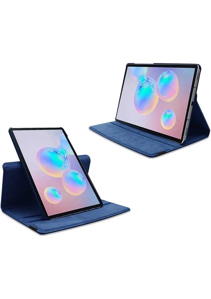 Samsung Galaxy Tab S7 Plus T970 Uyumlu Zore Dönebilen Standlı Kılıf-Mavi