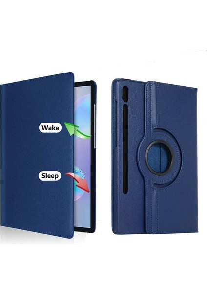 Samsung Galaxy Tab S7 Plus T970 Uyumlu Zore Dönebilen Standlı Kılıf-Mavi