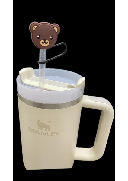 33 - 40 oz pipetli termos aksesuar seti silikon taban koruyucu, pipet kapağı, charm