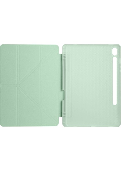 Samsung Galaxy Tab S9 Fe Kılıf Uyumlu Zore Tri Folding Kalem Bölmeli Standlı Kılıf-Siyah