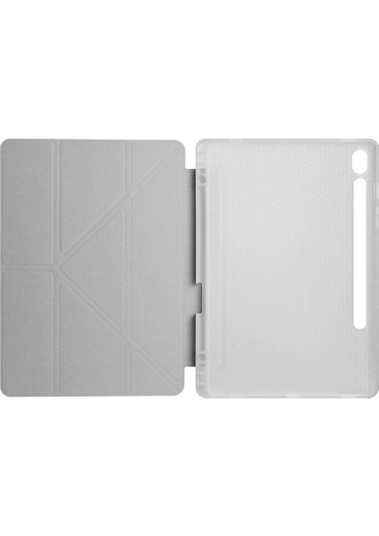 Samsung Galaxy Tab S9 Fe Kılıf Uyumlu Zore Tri Folding Kalem Bölmeli Standlı Kılıf-Siyah