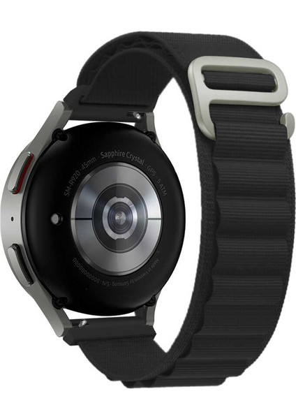 Galaxy Watch Active 2 44MM Uyumlu Krd-74 20MM Hasır Kordon Zore - Siyah