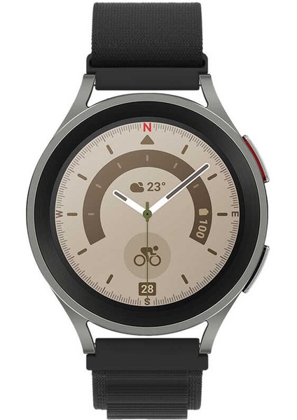 Galaxy Watch Active 2 44MM Uyumlu Krd-74 20MM Hasır Kordon Zore - Siyah