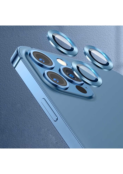Apple iPhone 13 Pro Max Uyumlu Ardx Cl-02 Kamera Lens Koruyucu-Mavi