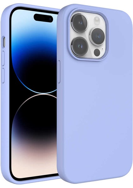 Apple iPhone 14 Pro Max Kılıf Sıvı Teknolojili Silinebilir Sert Ardx Kivi Kapak-Mavi Açık
