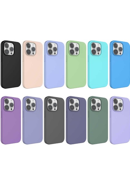 Apple iPhone 14 Pro Max Kılıf Sıvı Teknolojili Silinebilir Sert Ardx Kivi Kapak-Mavi Açık