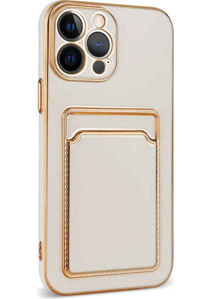 Apple iPhone 13 Pro Kılıf Ardx Bark Kartlıklı Kapak-Rose Gold