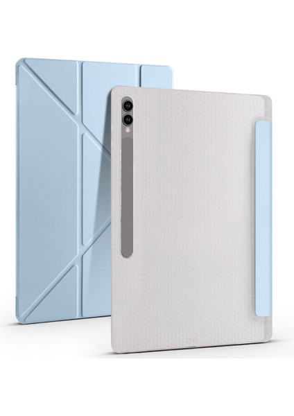 Samsung Galaxy Tab S9 Ultra Kılıf Uyumlu Zore Tri Folding Kalem Bölmeli Standlı Kılıf-Koyu Yeşil