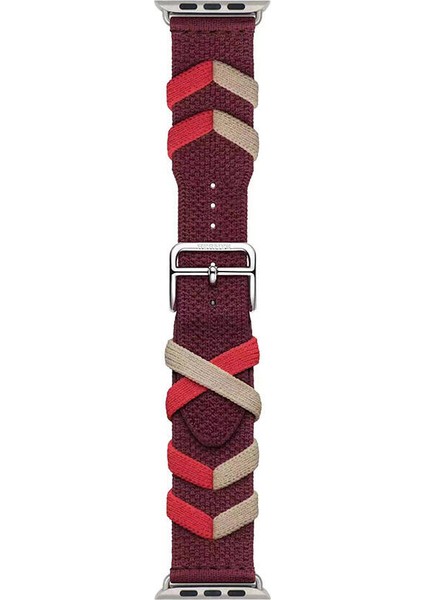 Watch 44MM Uyumlu Zore - Krd-97 Sarmal Örgü Tasarımlı Kordon-Siyah