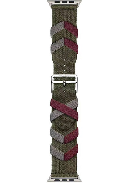 Watch 44MM Uyumlu Zore - Krd-97 Sarmal Örgü Tasarımlı Kordon-Siyah
