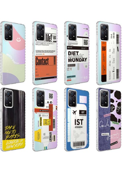 Xiaomi Redmi Note 11S Global Kılıf Airbag Kenarlı Renkli Desenli Silikon Ardx Elegans Kapak-No1