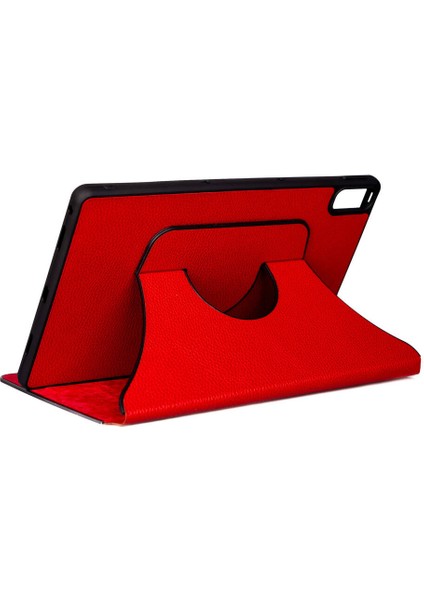 Lenovo Tab P11 11.5" (2.nesil) Uyumlu Zore Fest Dönebilen Standlı Kılıf-Pudra