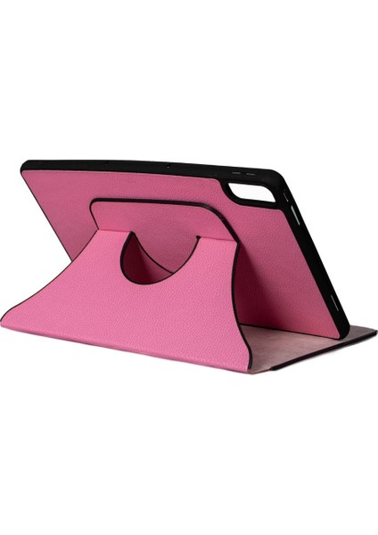 Lenovo Tab P11 11.5" (2.nesil) Uyumlu Zore Fest Dönebilen Standlı Kılıf-Pudra