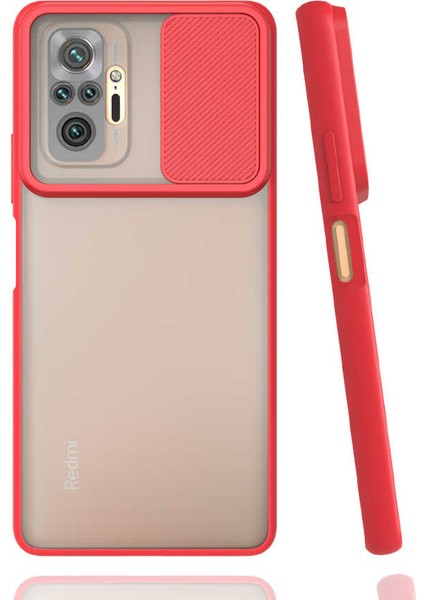 Xiaomi Redmi Note 10 Pro Kılıf Ardx Lensi Kapak-Kırmızı