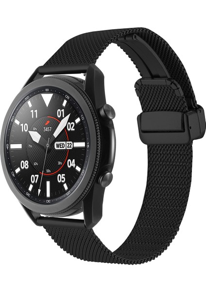 Huawei Gt2 46MM Uyumlu Krd-85 22MM Metal Kordon Zore - Siyah