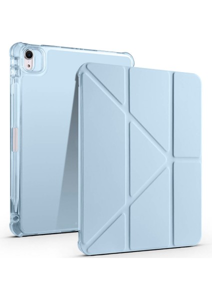 Apple iPad Air 11 2025 M3 Kılıf Zore Tri Folding Kalem Bölmeli Standlı Kılıf - Mavi