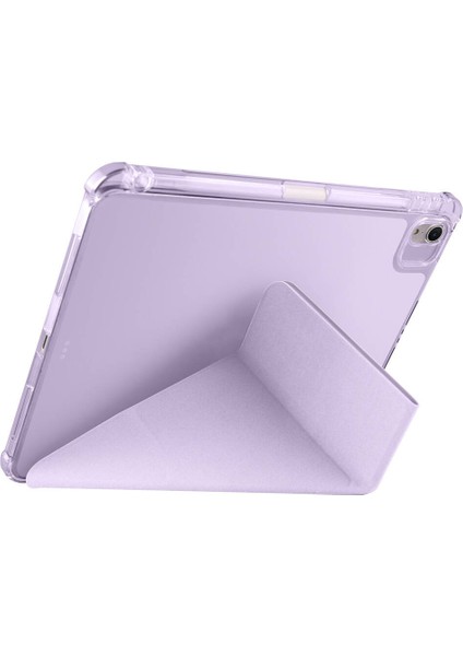 Apple iPad Air 11 2025 M3 Kılıf Zore Tri Folding Kalem Bölmeli Standlı Kılıf - Mavi