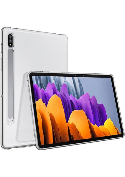 Samsung Galaxy Tab S8 Kılıf Uyumlu Zore Tablet Süper Silikon Kapak-Renksiz