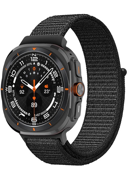 ​​Galaxy Watch Ultra 47MM Zore Krd-03 Hasır Kordon-Koyu Siyah