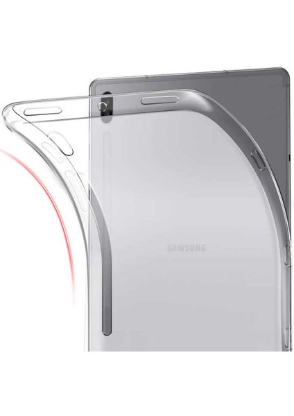 Samsung Galaxy Tab S7 Plus T970 Kılıf Uyumlu Zore Tablet Süper Silikon Kapak-Renksiz