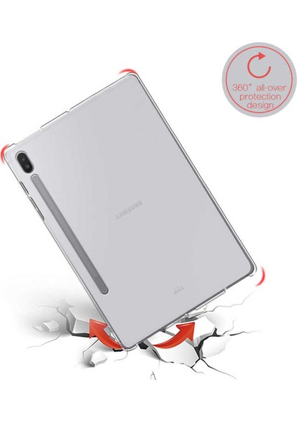 Samsung Galaxy Tab S7 Plus T970 Kılıf Uyumlu Zore Tablet Süper Silikon Kapak-Renksiz