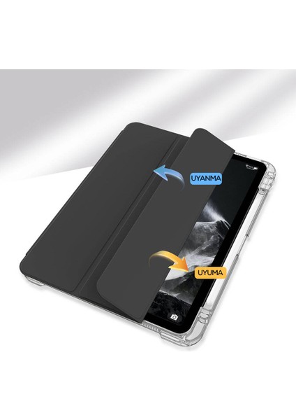 Apple iPad Air 11 2025 M3 Kılıf Magnetik Ayrılabilen Airbagli Zore Sliding Tablet Kılıfı - Siyah