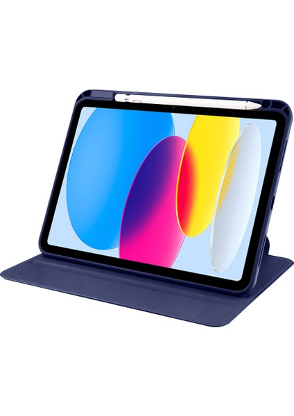 Apple iPad 11.nesil 2025 Kılıf Zore Termik Kalem Bölmeli Dönebilen Standlı Kılıf - Lila