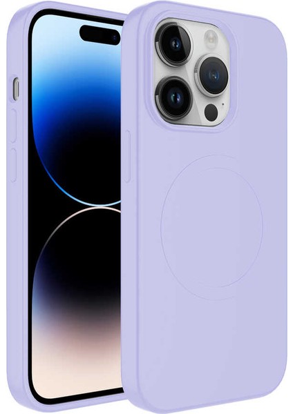 Apple iPhone 11 Pro Max Kılıf Magsafe Wireless Şarj Özellikli Pastel Renk Silikon Ardx Plas Kapak-Lila