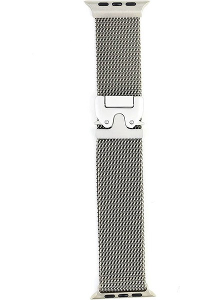 Apple Watch 42MM Zore Krd-25 Metal Hasır Kordon-Gri