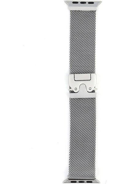 Apple Watch 42MM Zore Krd-25 Metal Hasır Kordon-Gri