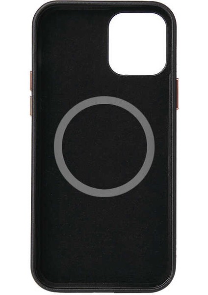 Apple iPhone 12 Pro Max Uyumlu Ardx Leathersafe Wireless Kapak-Siyah