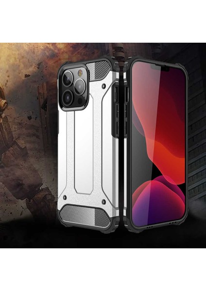 Apple iPhone 13 Pro Max Kılıf Ardx Crash Silikon Kapak-Gri
