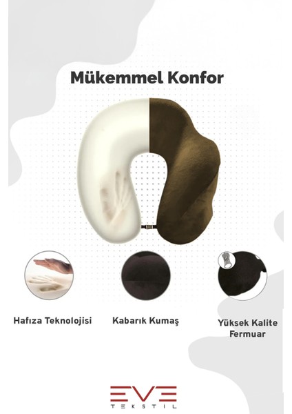 Ortopedik Boyun Yastığı Visco Boyun Destekli Seyahat Hipoalerjik Yastık 8 Farklı Renk fırsatları