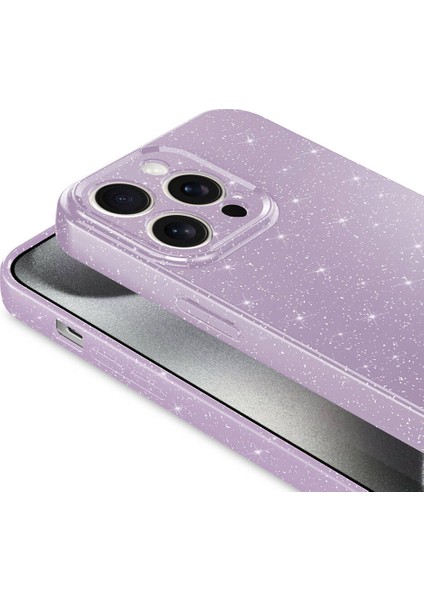 Apple iPhone 15 Pro Max Kılıf Kamera Korumalı Simli Lüks Ardx Koton Kapak-Turuncu