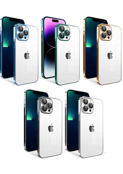 Apple iPhone 13 Pro Max Kılıf Kamera Korumalı Renkli Çerçeveli Ardx Garaj Kapak-Siyah