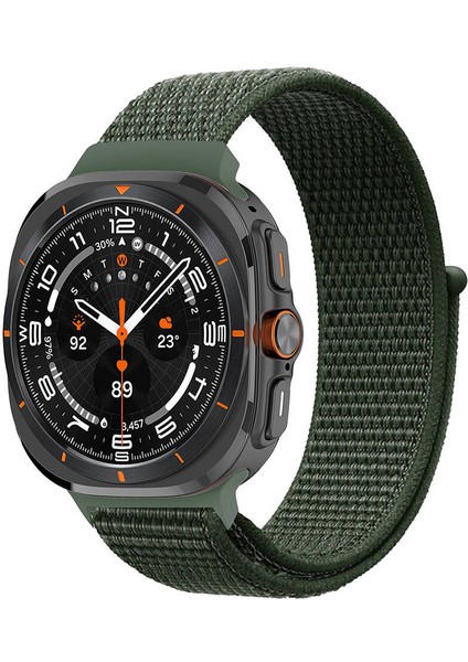​​Galaxy Watch Ultra 47MM Zore Krd-03 Hasır Kordon-Koyu Yeşil