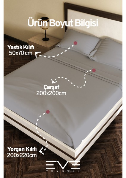 Pamuk Ranforce Çarşaflı Yastık ve Yorgan Kılıflı Çift Kişilik Nevresim Takımı 200 x 220 cm