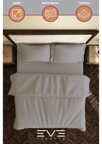 Pamuk Ranforce Çarşaflı Yastık ve Yorgan Kılıflı Çift Kişilik Nevresim Takımı 200 x 220 cm