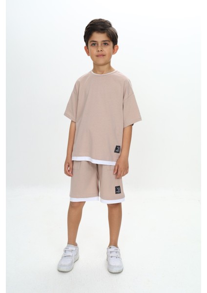 Erkek Çocuk Yazı Armalı Şortlu Takım