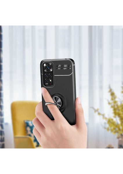 Xiaomi Redmi Note 11S Global Kılıf Ardx Ravel Silikon Kapak-Siyah-Mavi