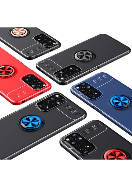 Xiaomi Redmi Note 11S Global Kılıf Ardx Ravel Silikon Kapak-Siyah-Mavi