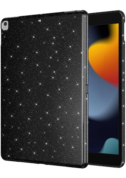 Apple iPad 10.2 (8 Nesil) Simli Parlak Görünümlü Uyumlu Zore Tablet Koton Kılıf-Gümüş