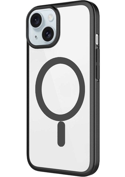 Apple iPhone 15 Kılıf Wireless Şarj Özellikli Sert Pc Ardx Mat Riksos Magsafe Kapak-Yeşil