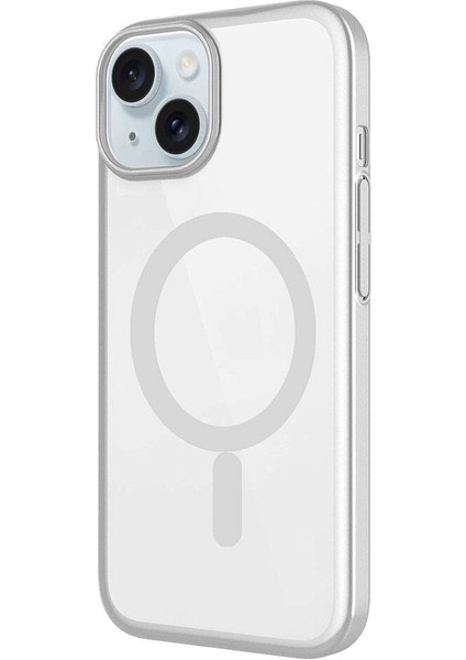 Apple iPhone 15 Kılıf Wireless Şarj Özellikli Sert Pc Ardx Mat Riksos Magsafe Kapak-Yeşil