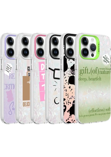 Apple iPhone 14 Pro Max Kılıf Mermer Desenli Ardx Marbello Kapak-Pembe