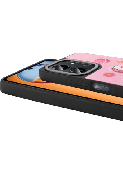 Xiaomi Redmi 13C Kılıf Parlayan Kabartmalı Ikonik Figürlü Ardx Amas Silikon Kapak-Mor modelleri