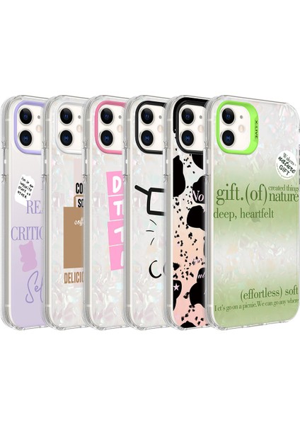 Apple iPhone 12 Kılıf Mermer Desenli Ardx Marbello Kapak-Pembe