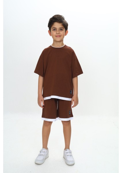 Erkek Çocuk Yazı Armalı Şortlu Takım