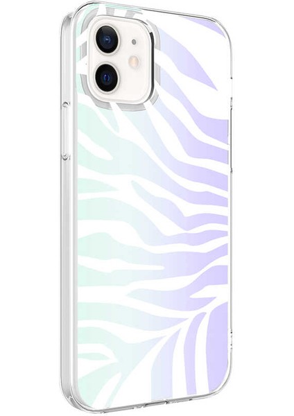 iPhone 12 Kılıf Ardx M-Blue Desenli Kapak-Zebra No1