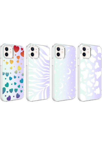 iPhone 12 Kılıf Ardx M-Blue Desenli Kapak-Zebra No1